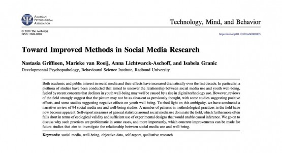 New paper out! Here's how we can improve social media and wellbeing research!